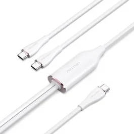 CABLE USB-C/M A 2xUSB-C/M 1.5 M BLANCO VENTION